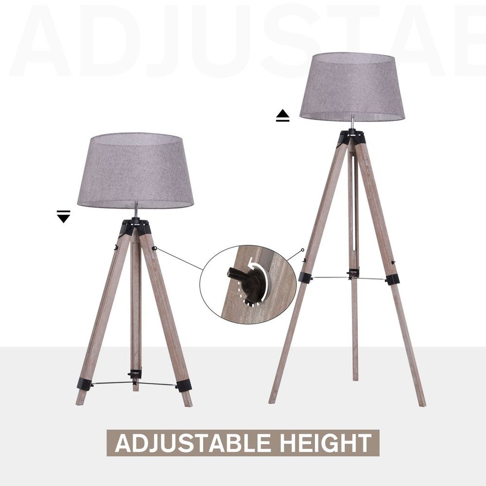 Tripod Floor Lamp with Grey Shade