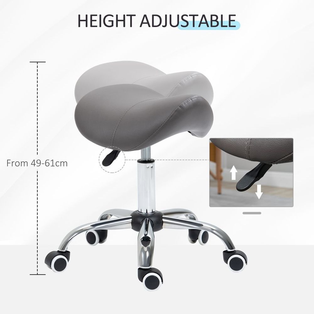 Faux Leather Saddle Stool features