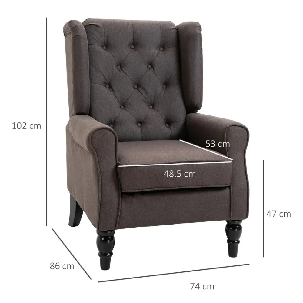 Brown Wingback Armchair