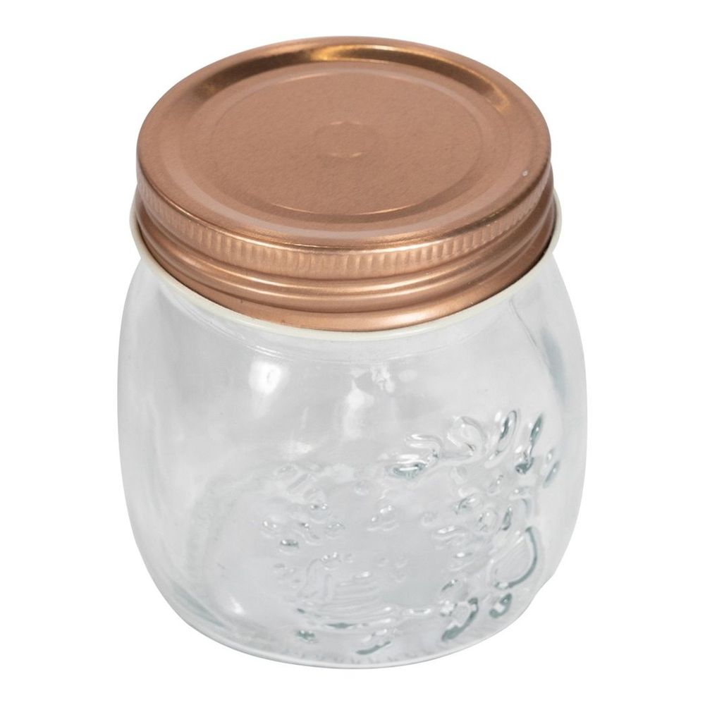 Glass Embossed Storage Jar