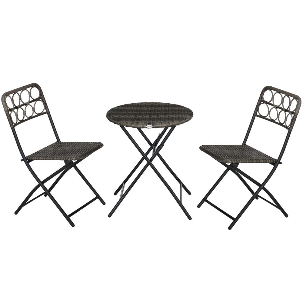 Folding Rattan Bistro Set