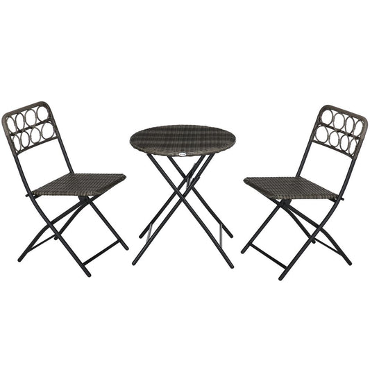 Folding Rattan Bistro Set