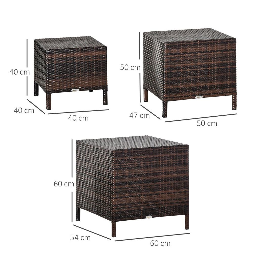 Rattan Nesting Table Set