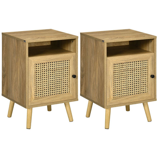 Rattan Bedside Table Set