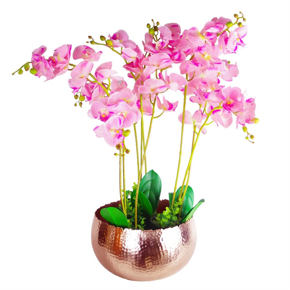 Copper Planter Bowl orchid view