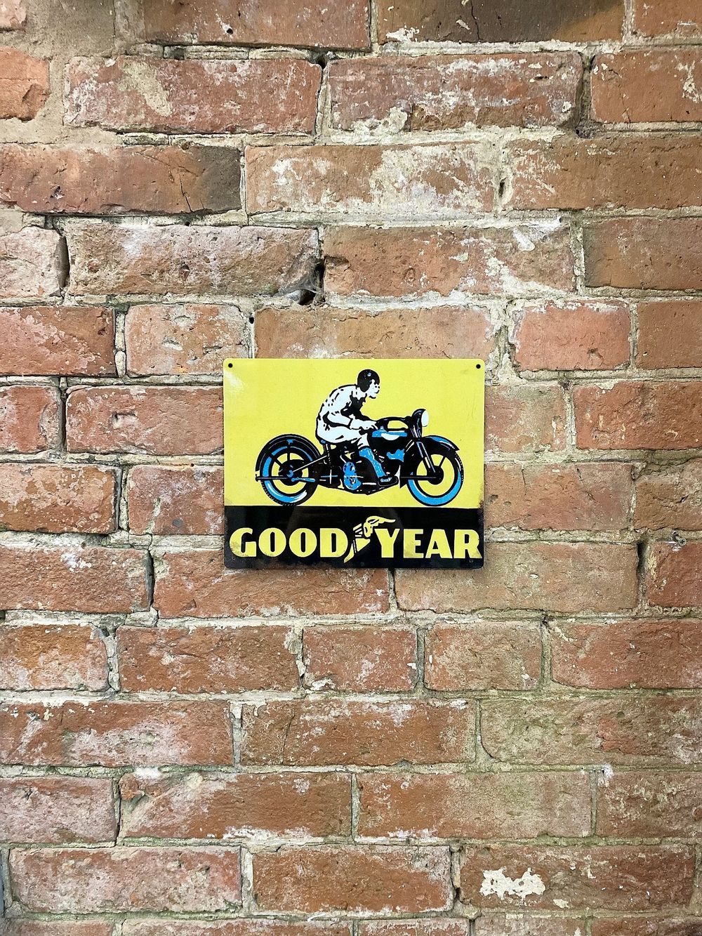 Vintage Metal Signs - Good Year Tyre Motorbike