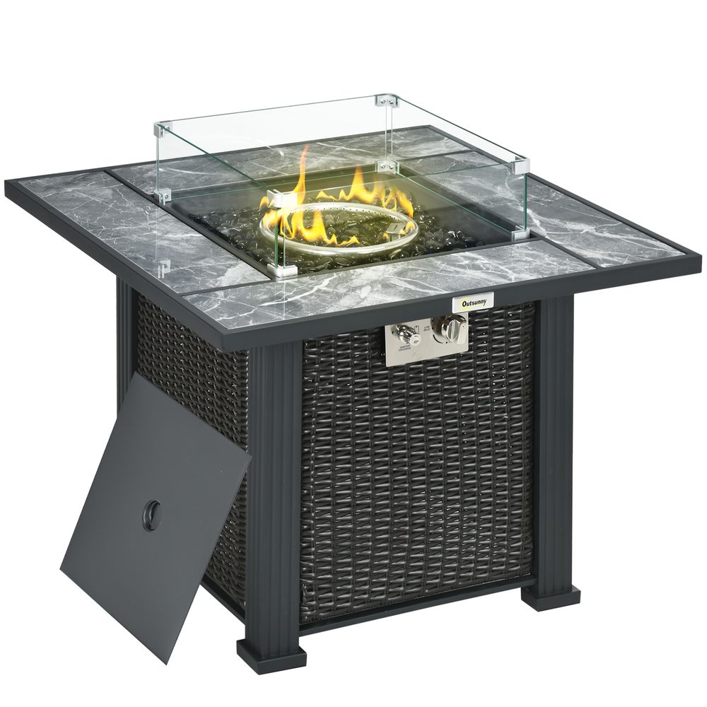 Gas Fire Pit Table with Rain Cover