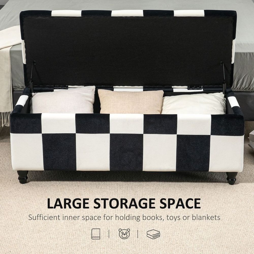 Velvet Storage Ottoman