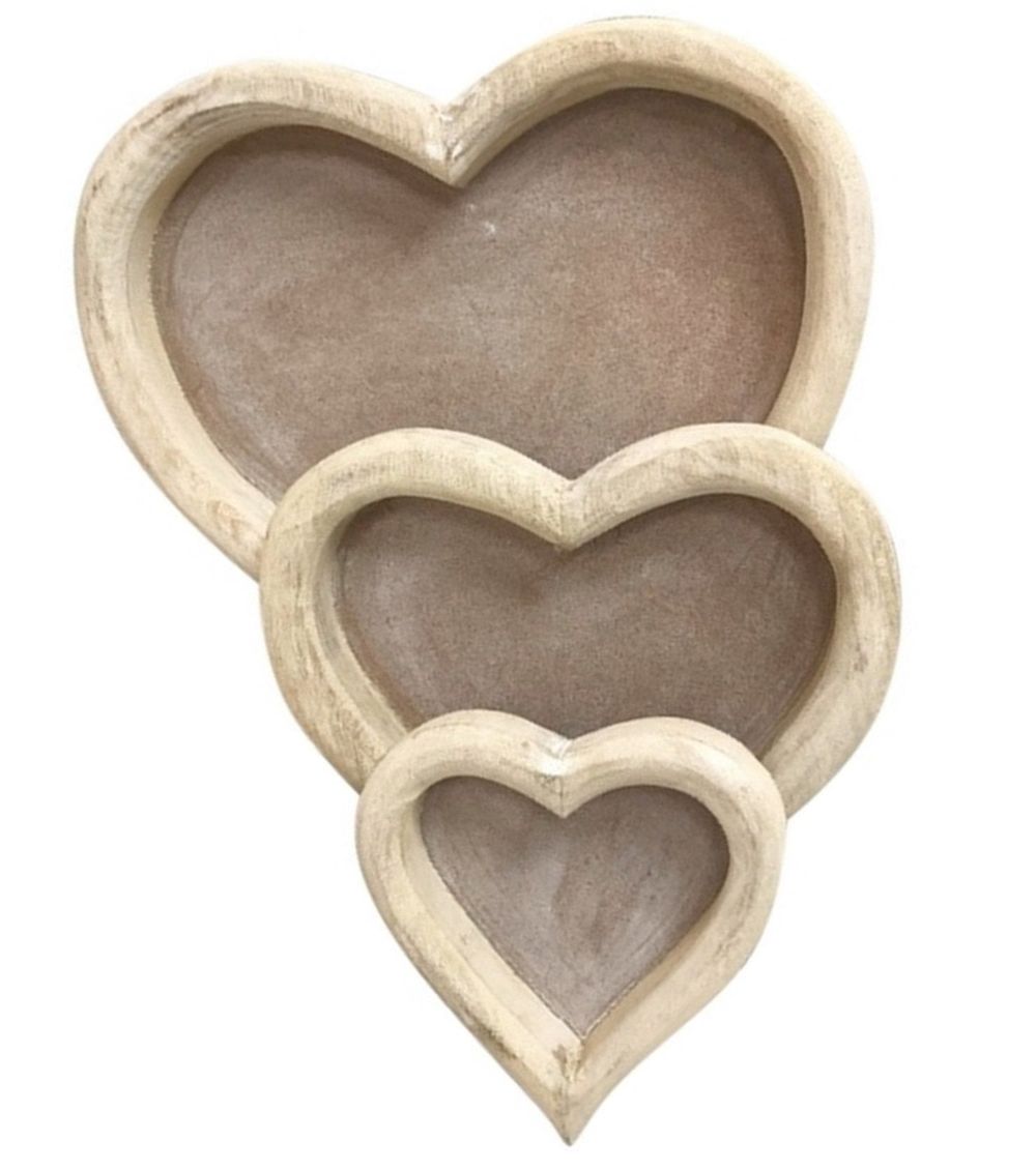 Wooden Heart Trays