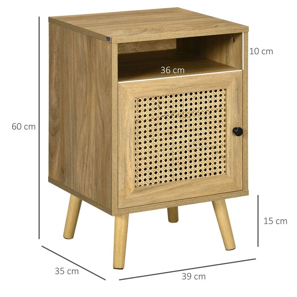 Rattan Bedside Table Set