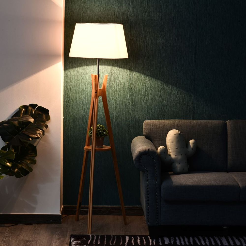 Tripod Floor Lamp with Shelf