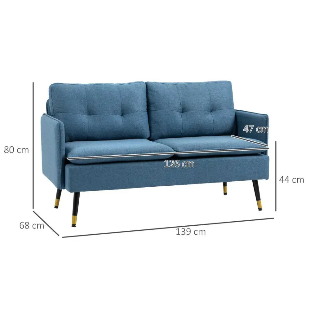 Light Blue Two Seater Sofa