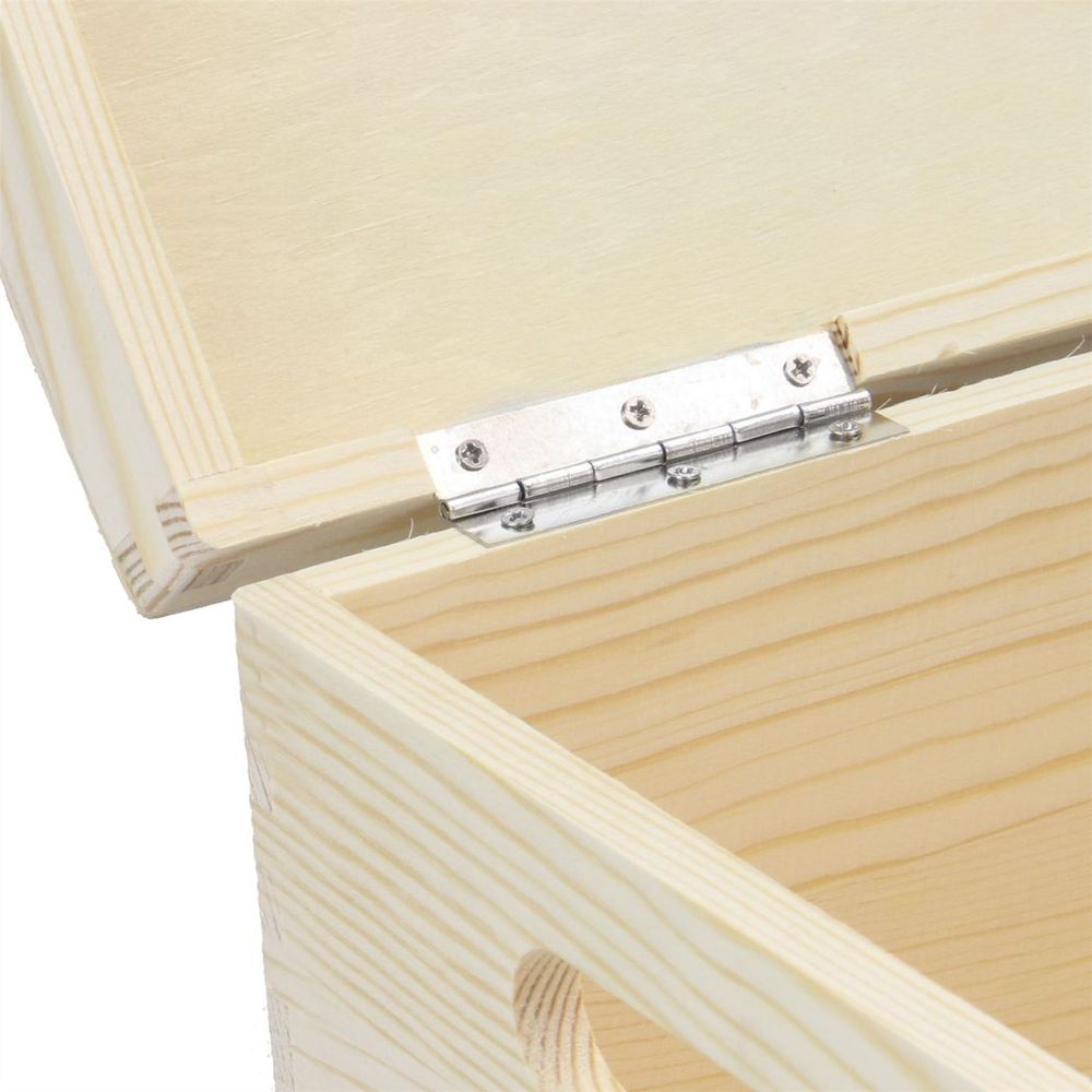 Wooden Storage Box hinge view