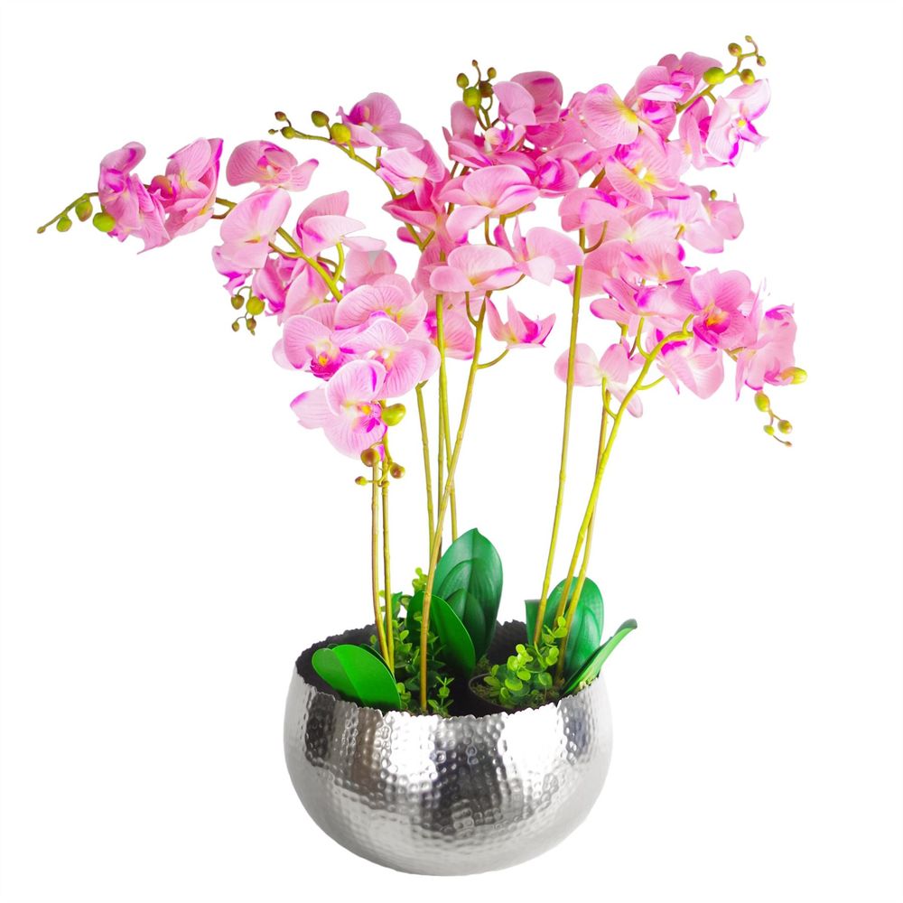 Silver Planter Bowl orchid view