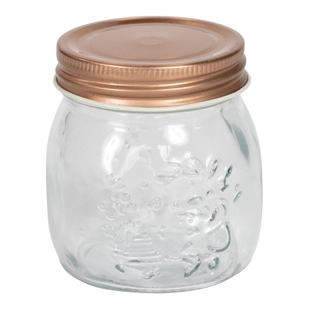 Glass Embossed Storage Jar