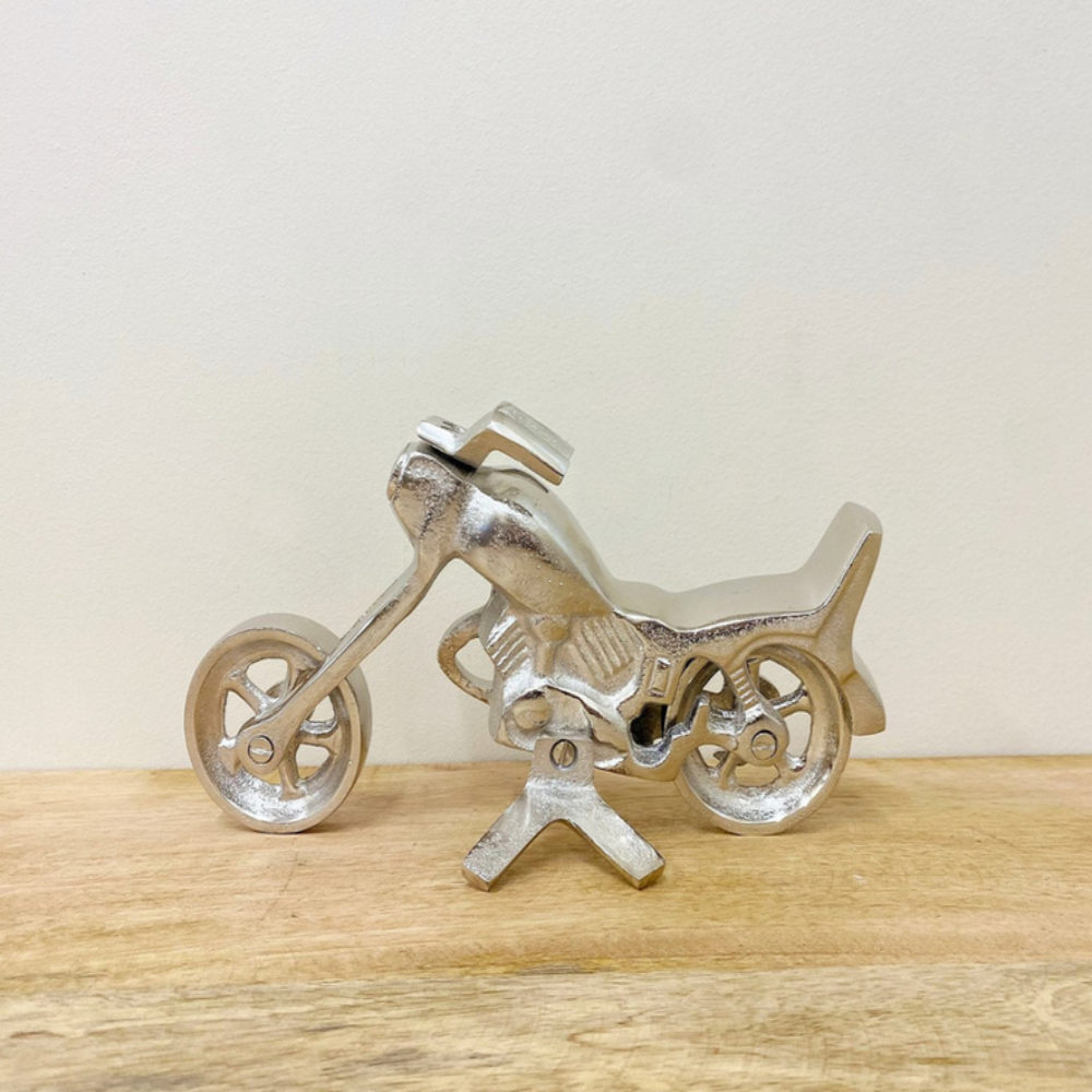 Silver Motorcycle Ornament