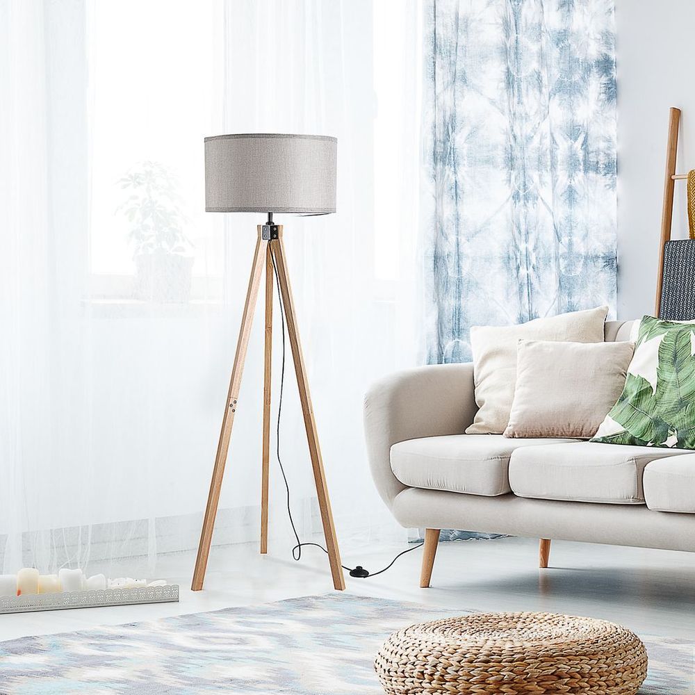 Wood Tripod Floor Lamp