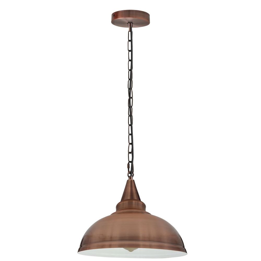 Metal Ceiling Pendant copper with bulb view