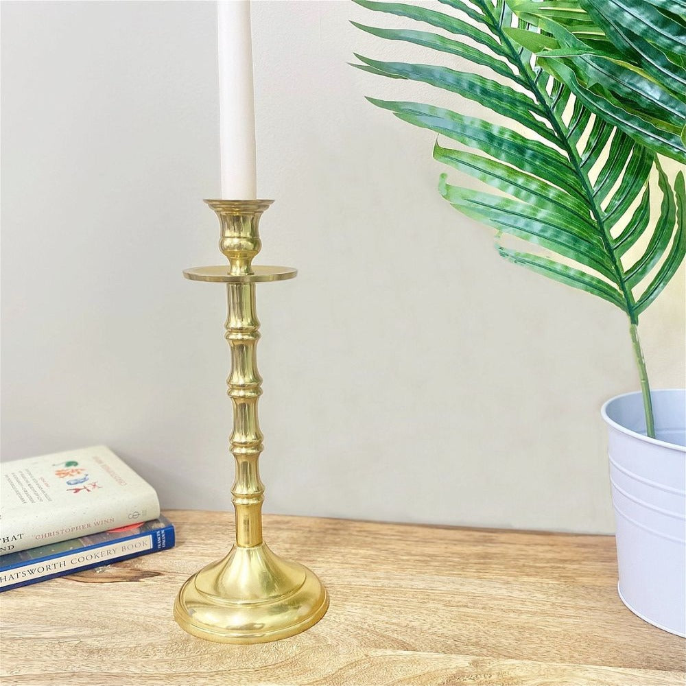 Brass Dinner Candlestick side view