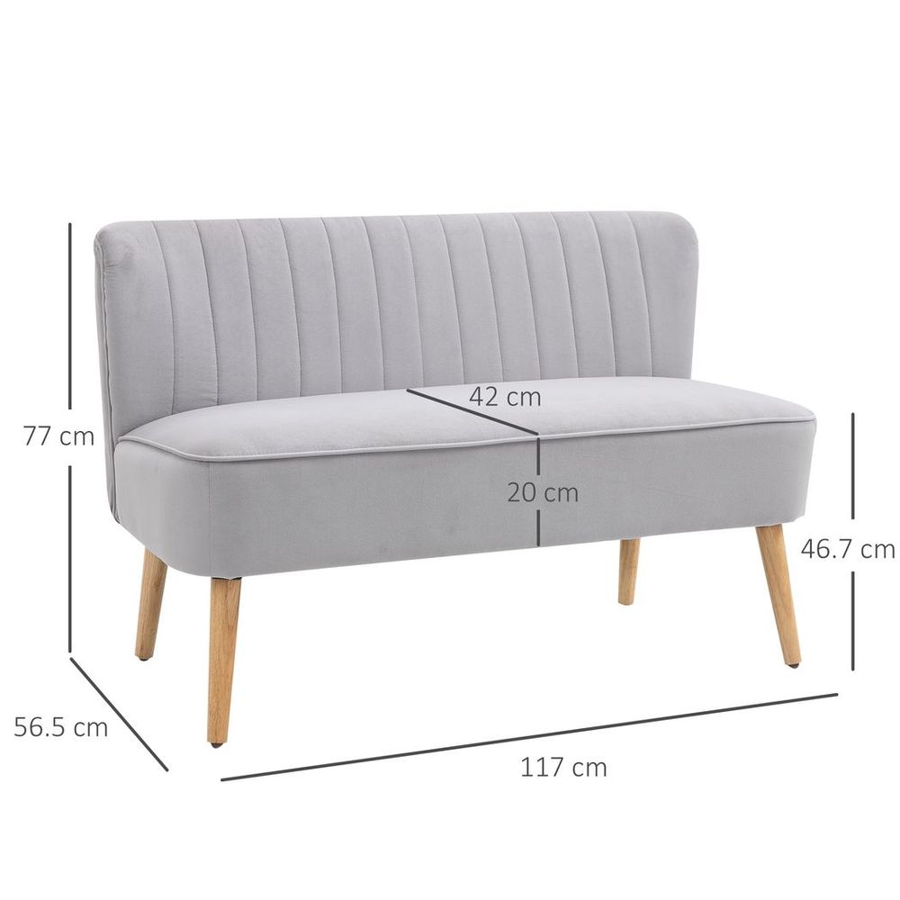 Light Grey Loveseat Sofa