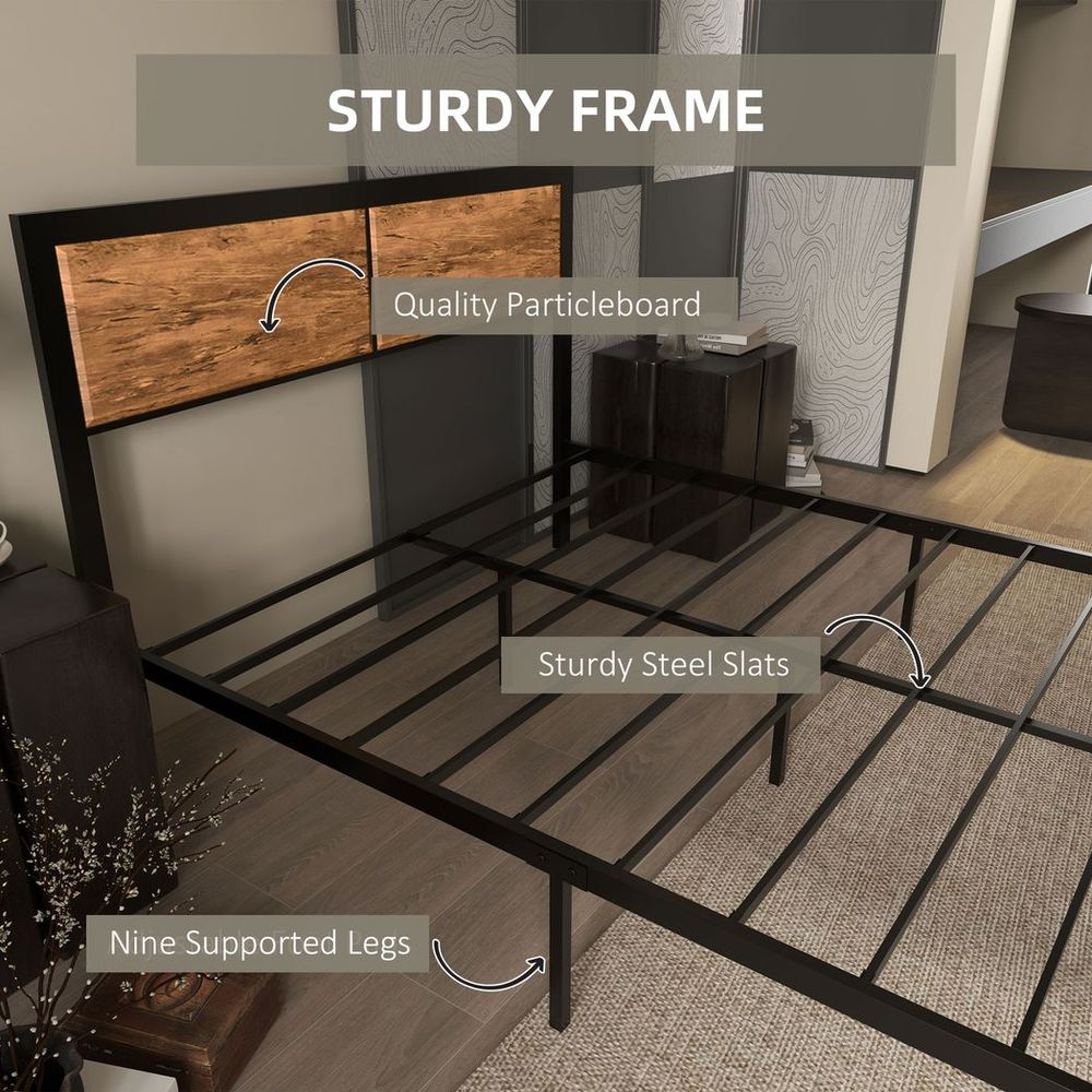 King Size Steel Bed Frame above view