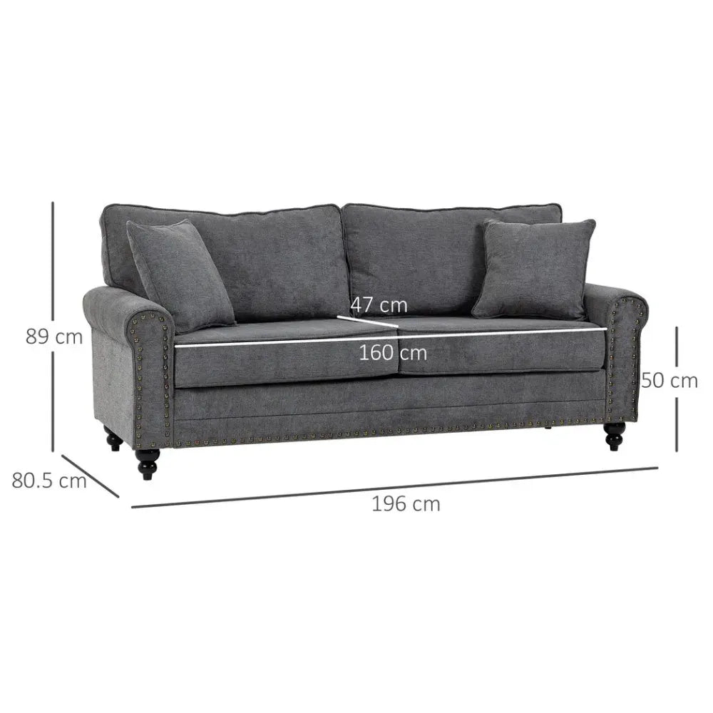 Dark Grey Two Seater Sofa